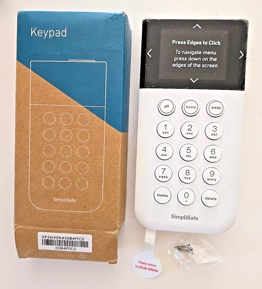SimpliSafe Home Security System Wireless Security Keypad KP3W