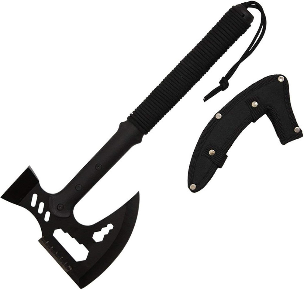 17" Black Tactical Tomahawk Throwing Axe Battle Survival Hatchet Multitool Blade