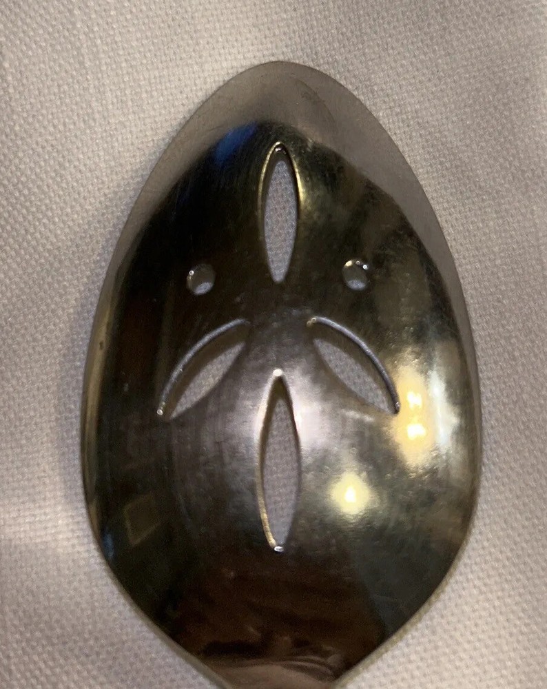 Oneida Will-O-Wisp Slotted Serving Spoon 8 1/2" Original Cube Excellent Shape