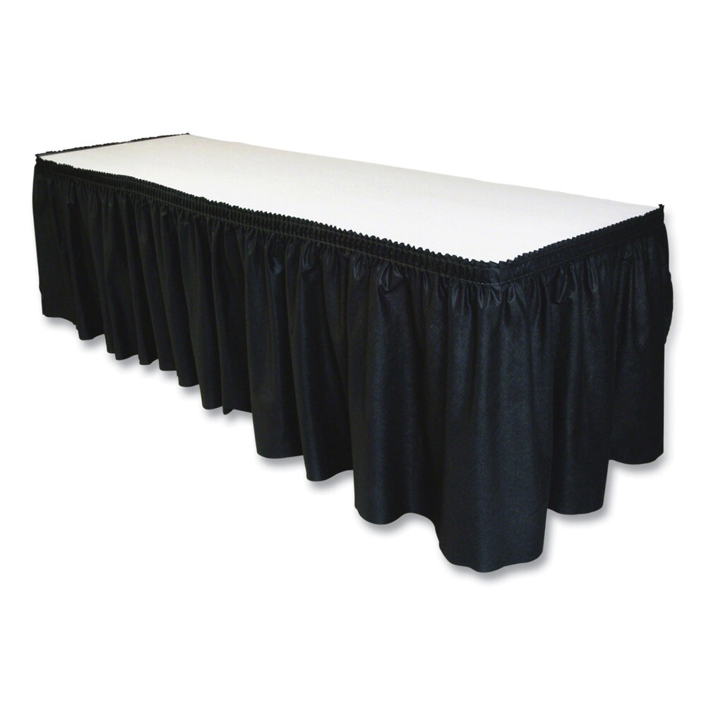 Tablemate LS2914BK 29" x 14' Polyester Table Set Linen-Like Table Skirting New