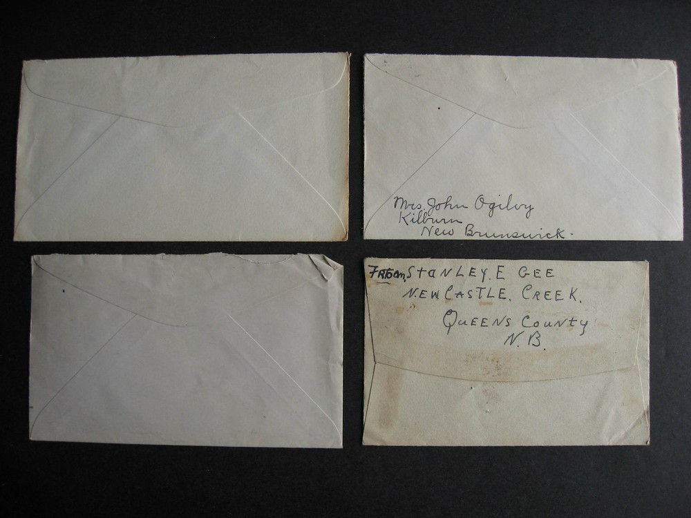 Canada 4 NB split ring cancel covers 2 are opened on 3 sides, New Brunswick