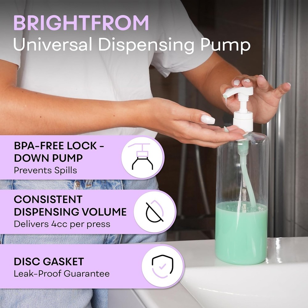Universal Dispensing Pump for Shampoo Conditioner Refillable