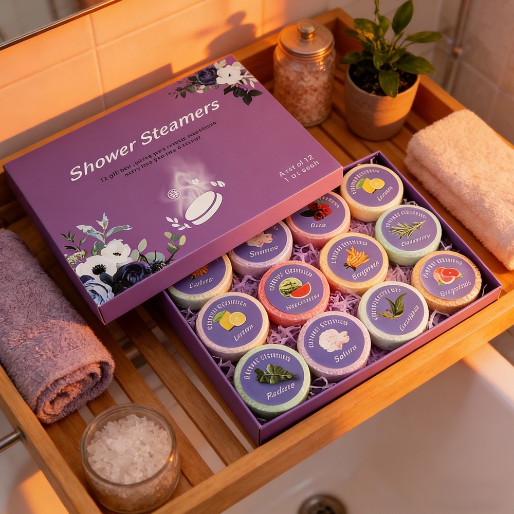 Shower Steamer 12 Pieces Slow-Release Shower Aromatherapy Sheets