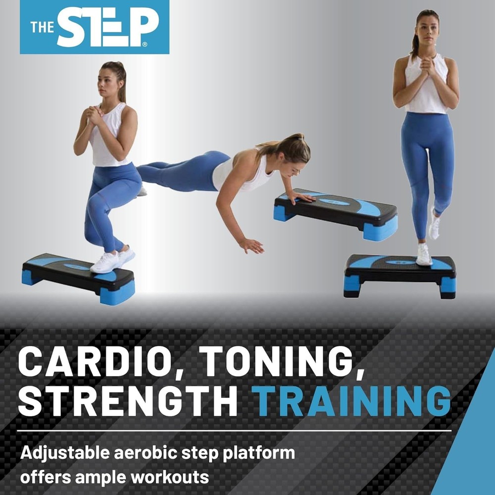 Compact Aerobic Step & Risers Set - 3 Adjustable Heights for Versatile Workouts