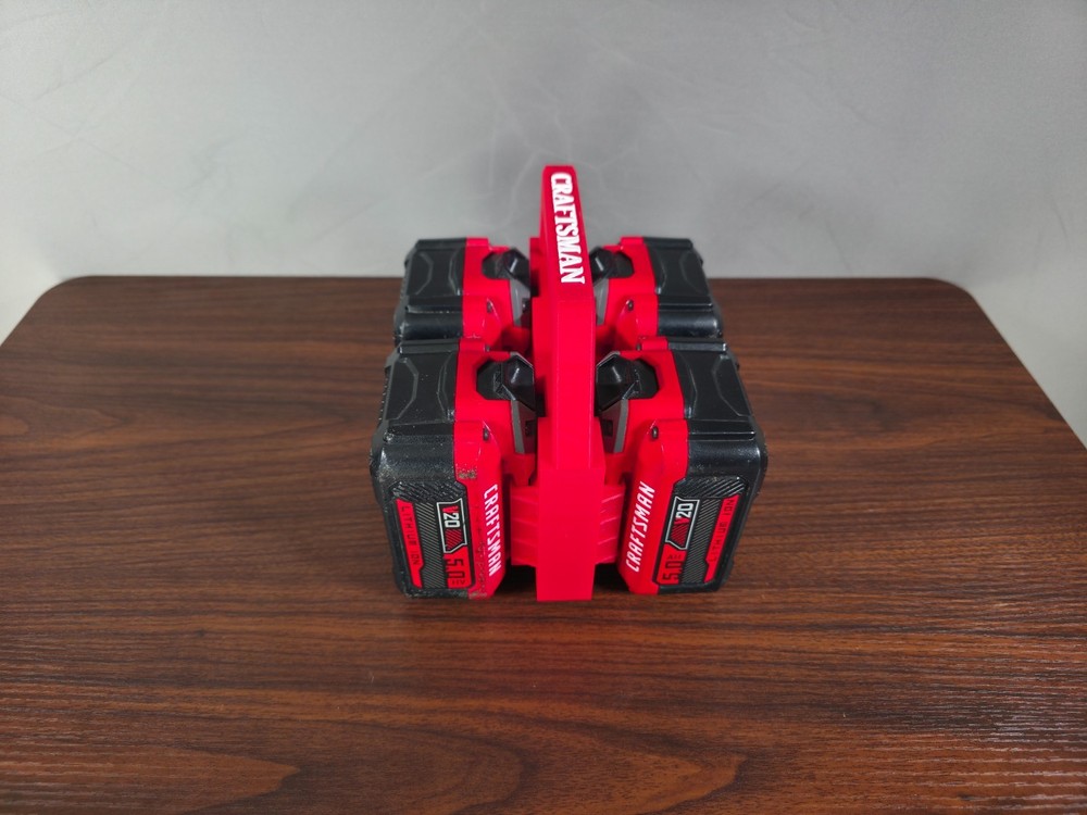 Battery Caddy for Craftsman 20V Batteries–Secure Locking Organizer Carry Handle