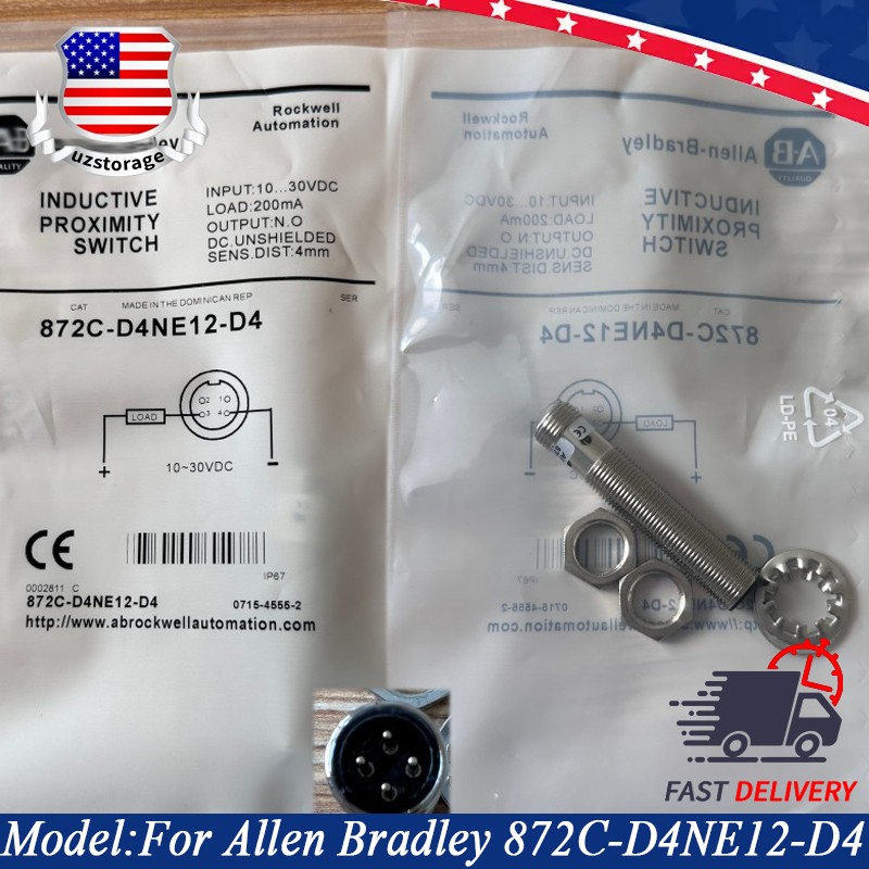 For Allen Bradley 872C-D4NE12-D4 NO 4-Pin 4mm Inductive Proximity Sensor Switch