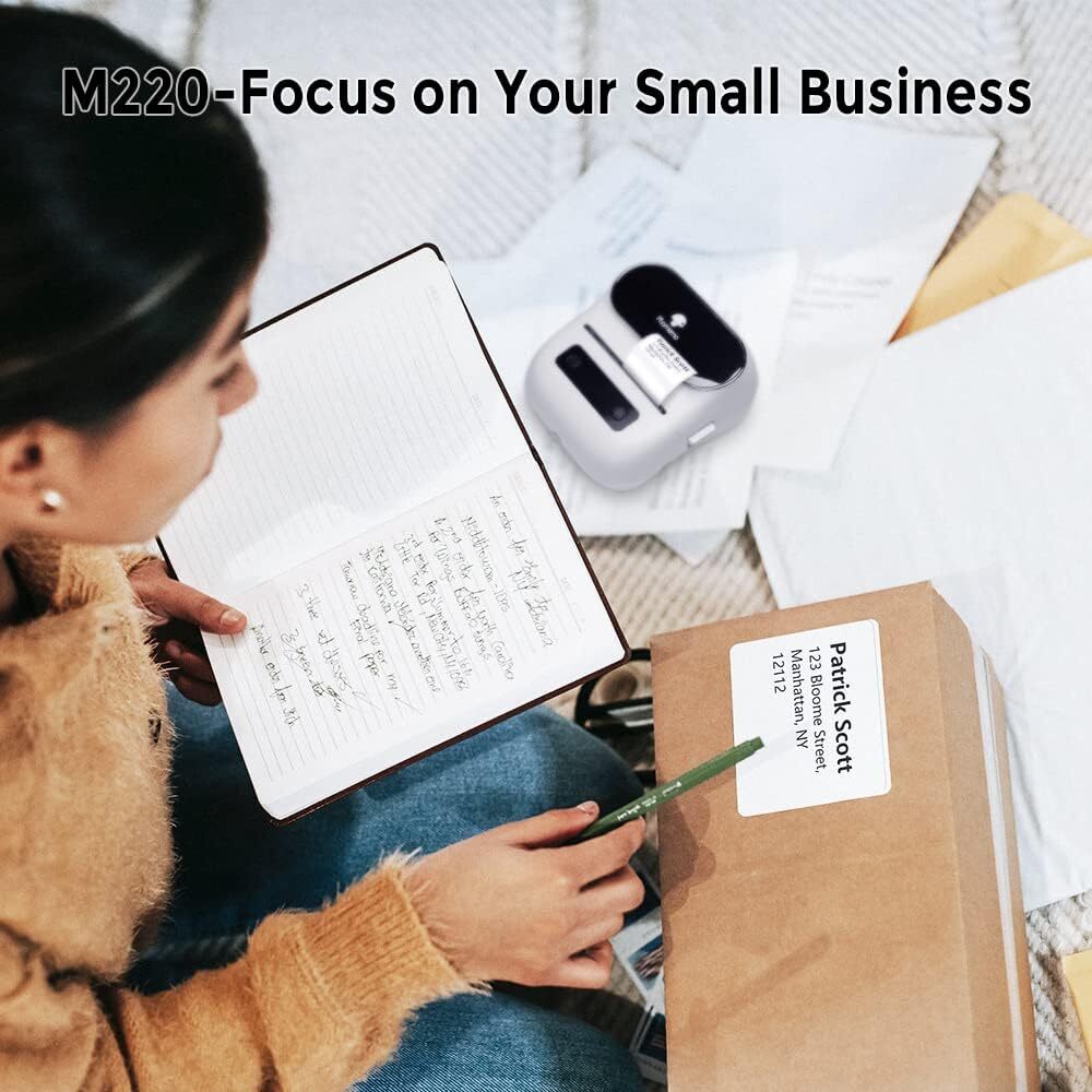 Phomemo M220 Label Maker Portable Printer Thermal Printer Support 20-80mm Label