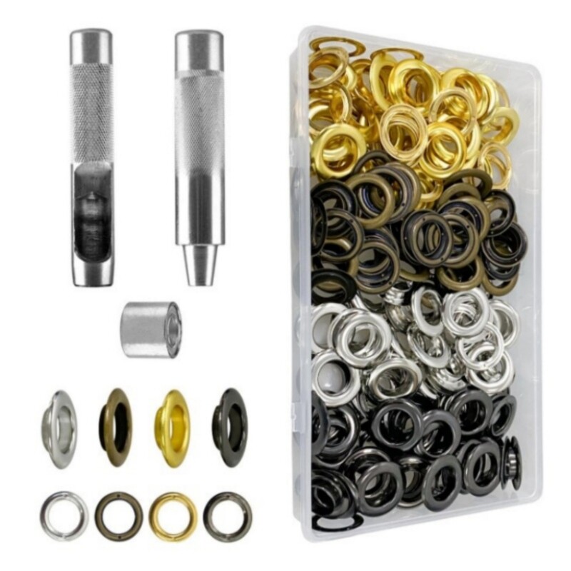 Grommets Eyelets Kits Tool Metal Grommet Kits Install Tool with Storage Box