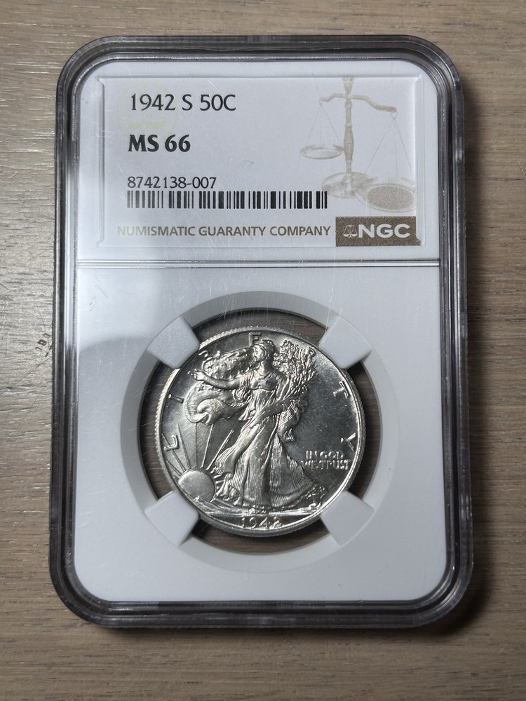 1942 S Walking Liberty Half Dollar NGC MS 66 Better Date
