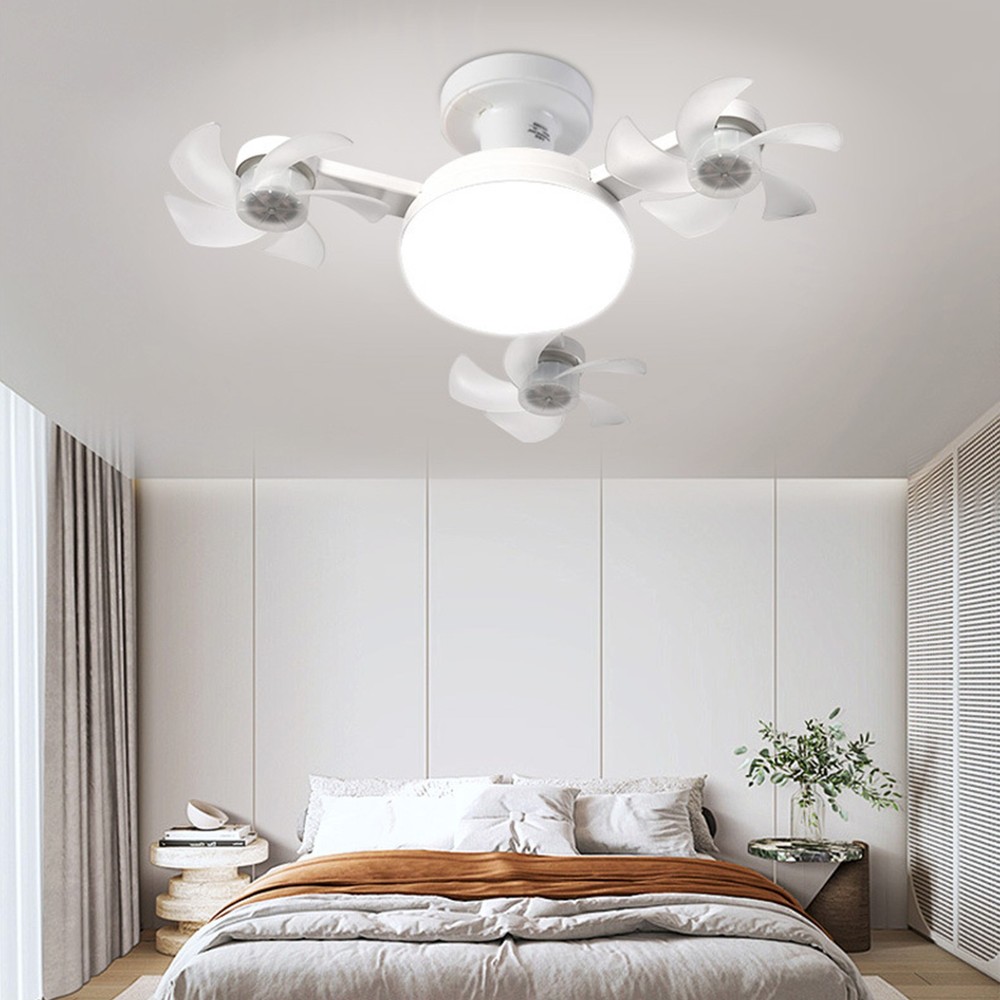 ⁺Ceiling Fan With Light And Remote E26 E27 3 Speeds 3 Colors 2 Timers Quiet