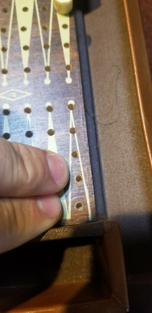 Vintage E.S. Lowe Mini Chess Backgammon Set Made in the USA