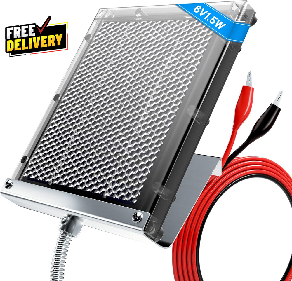 6V 1.5W Solar Panel for Deer Feeder Waterproof Battery Charger with Bracket…
