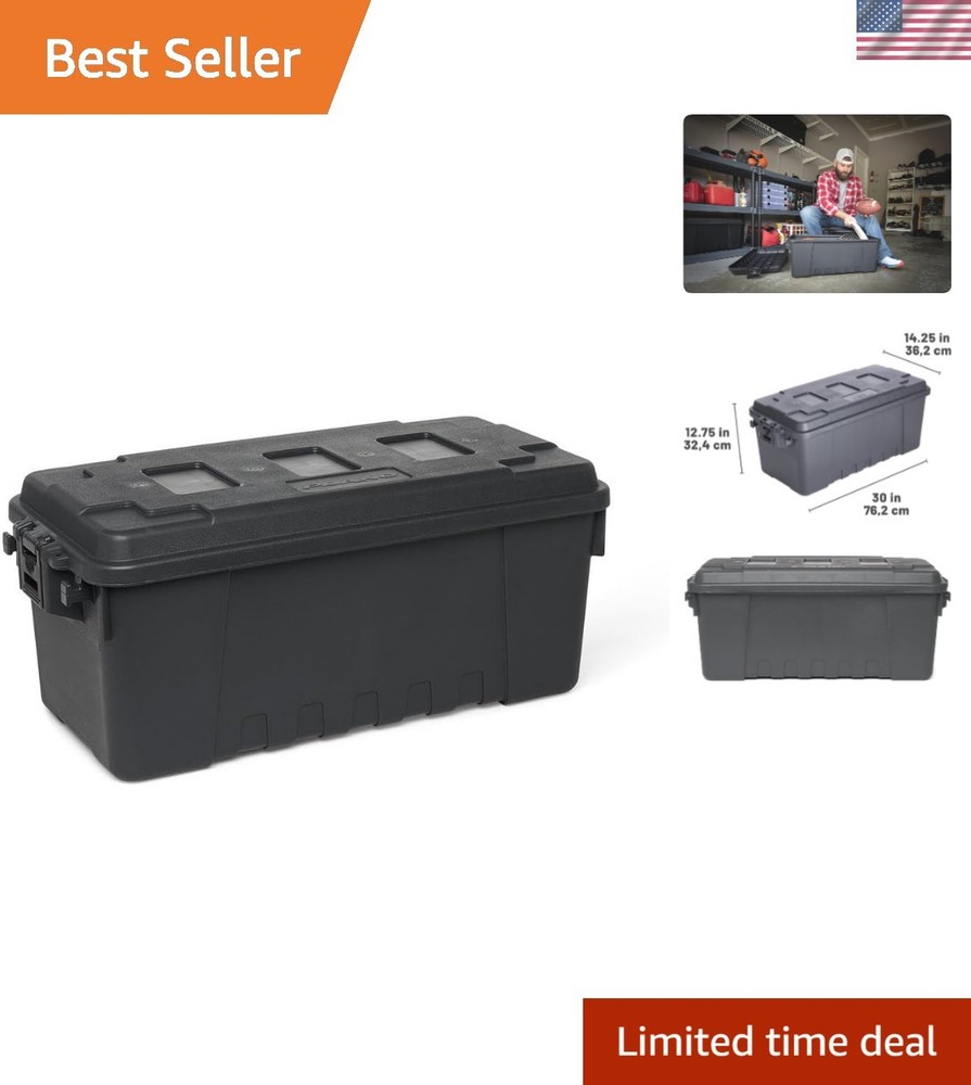 Spacious Lockable Plastic Storage Trunk - 31.6" x 23.7" for Secure Storage
