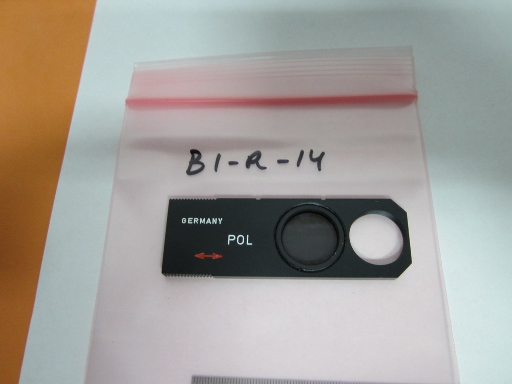 MICROSCOPE PART POLARIZER SLIDE GERMANY POL OPTICS BIN#B1-R-14