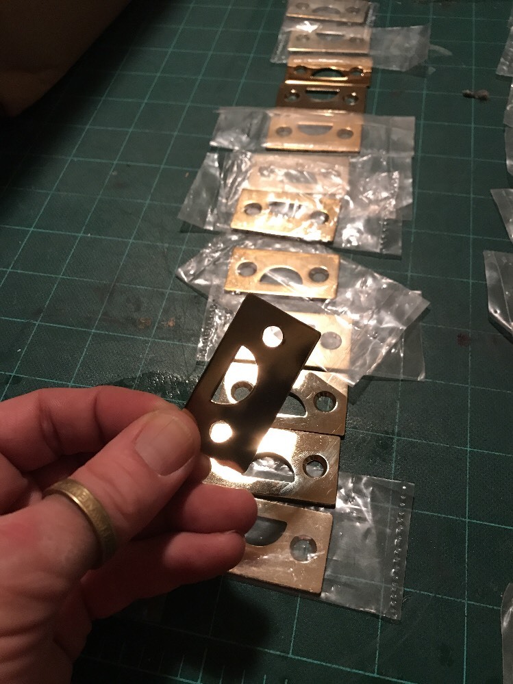 Deltana Surface Bolt Strike Plate Brass Polished Flat