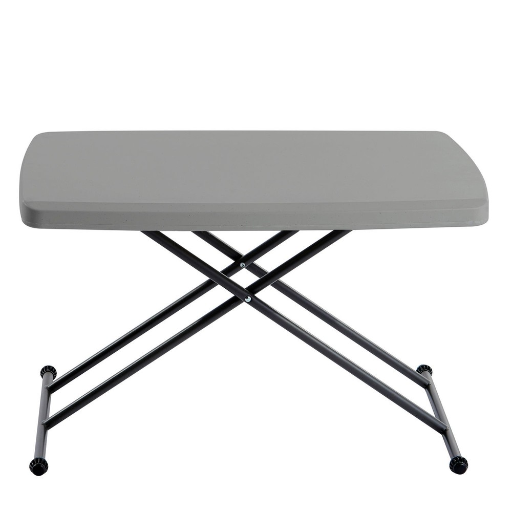 Adjustable Height Plastic Folding Table 30" x 20" Charcoal