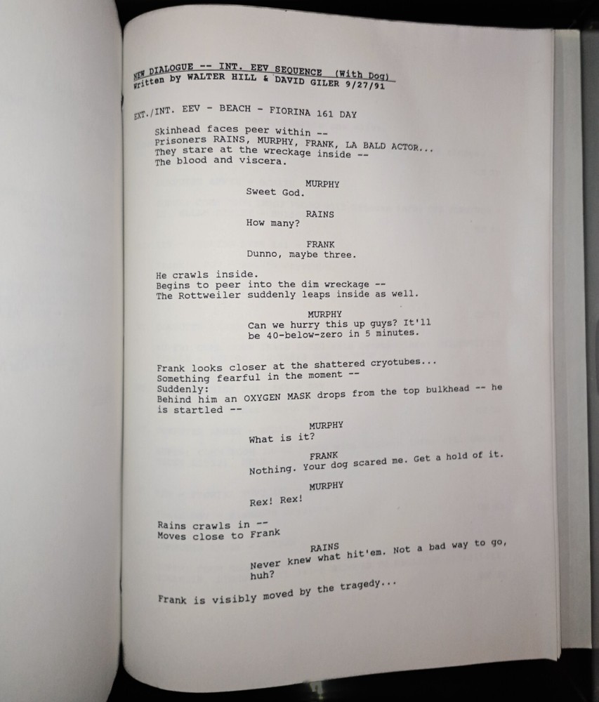 ALIEN 3 Rare Production Reshoot Script Walter Hill David Fincher Screenplay 1992