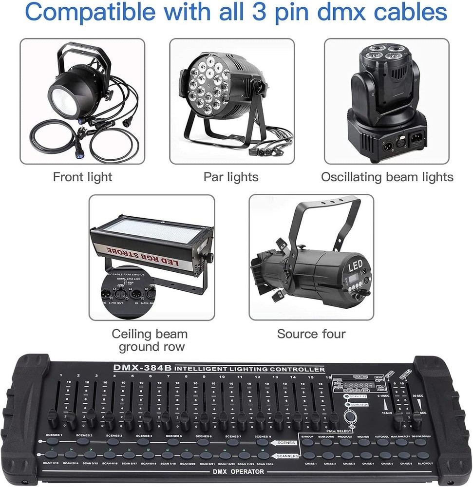 Advanced DMX 384CH Controller with Protective Gel Handles – Unleash Creativity