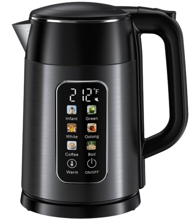 Hervidor eléctrico 1.7 L verde con control táctil y 6 programas de temperatura