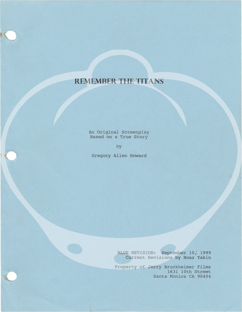 Will Patton Denzel Washington REMEMBER THE TITANS Original screenplay #160857