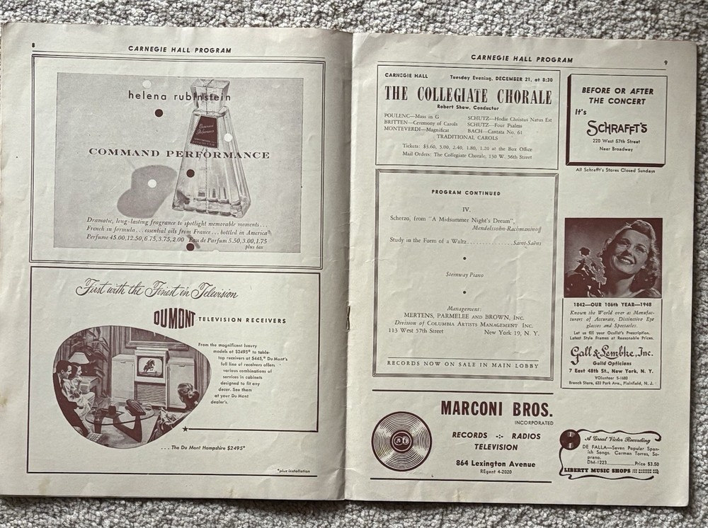 Jorge Bolet-Carnegie Hall Program-1948-Piano