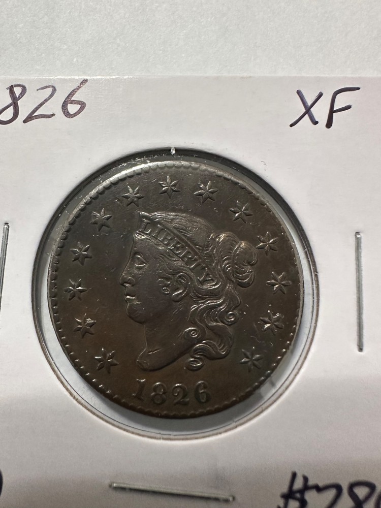1826 large cent XF N9