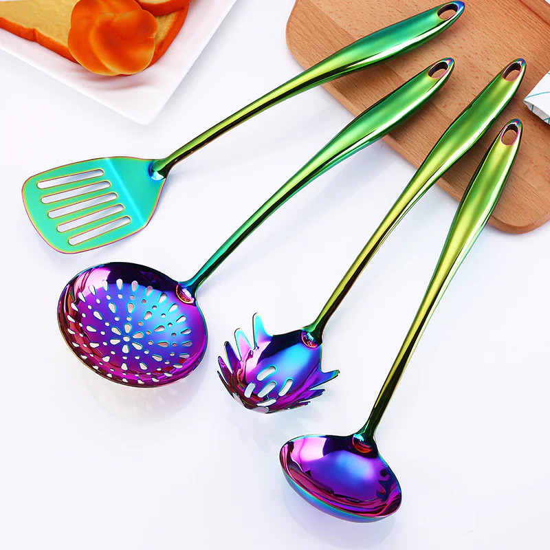 Rainbow Kitchen Tools Cooking Utensils Restaurant Cookware Kitchenware Set Soup
