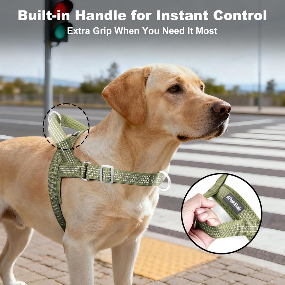 No Pull Dog Harness with Handle, Adjustable Mesh Padded Reflective Walking Harne
