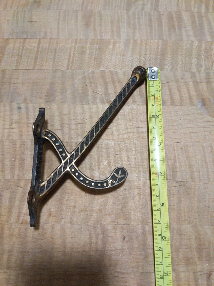 Victorian solid brass Coat Hook, Eastlake