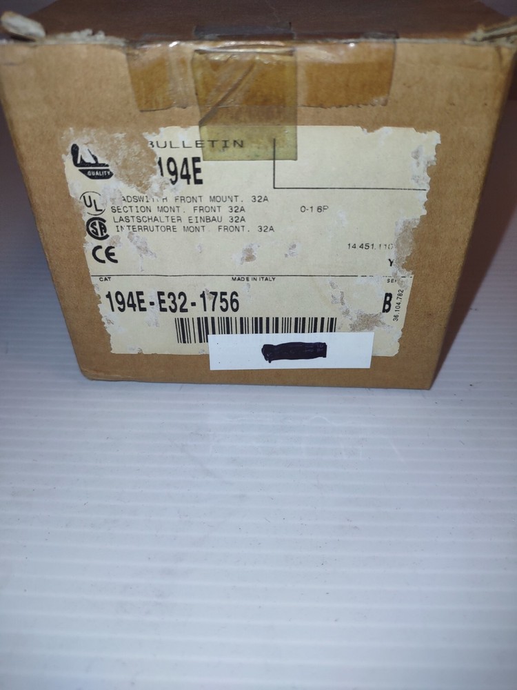 ALLEN BRADLEY 194E-E32-1756 6 POLE LOAD SWITCH