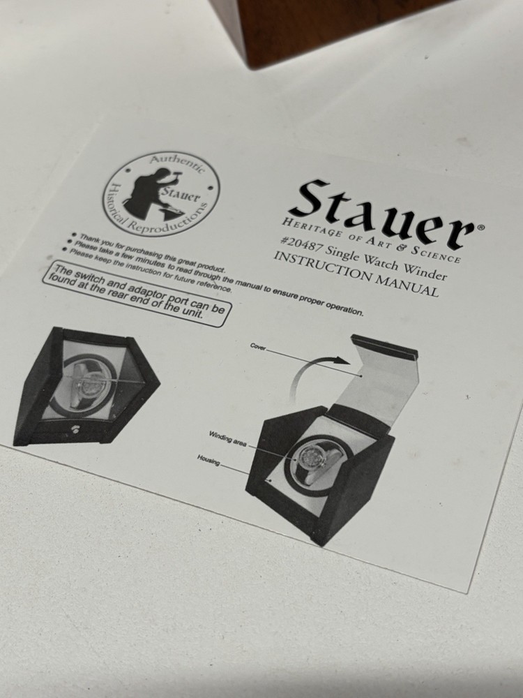 Stauer Automatic Single Watch Winder / Rotating Display Plastic Case New In Box