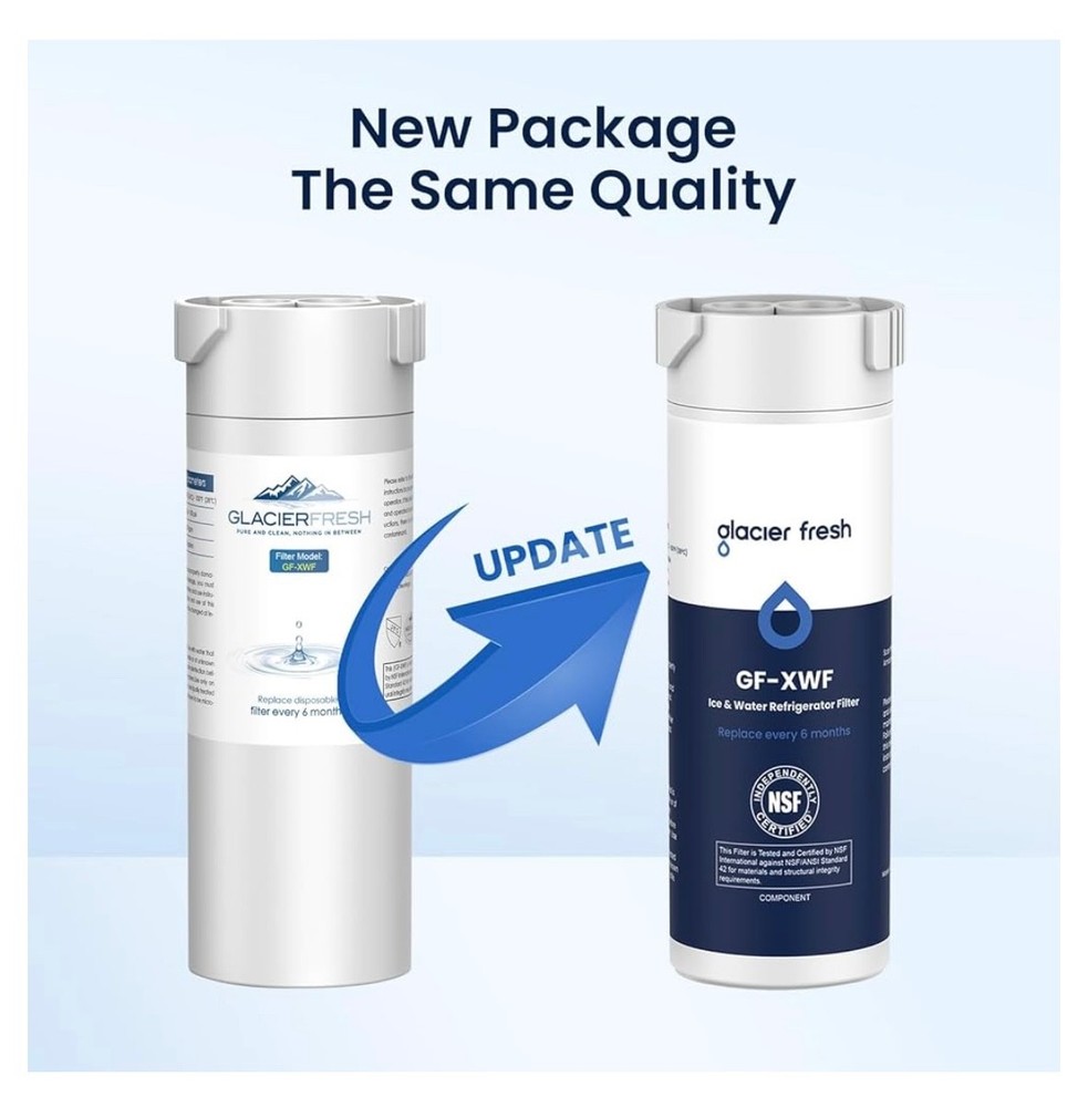 3 PACK GLACIER FRESH GF-XWF Replacement for GE XWF Refrigerator Water Filter