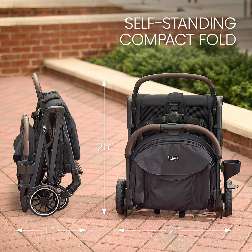 Britax Juniper Compact Stroller, Lightweight Fold-and-Go Design - Raven Black