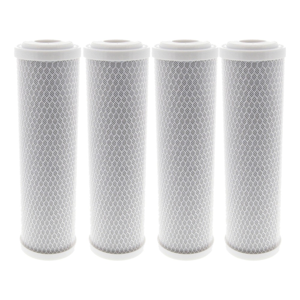 10 x 2.5 Inch 10 Micron Spun Wound Polypropylene Carbon Water Filter 4 Pack