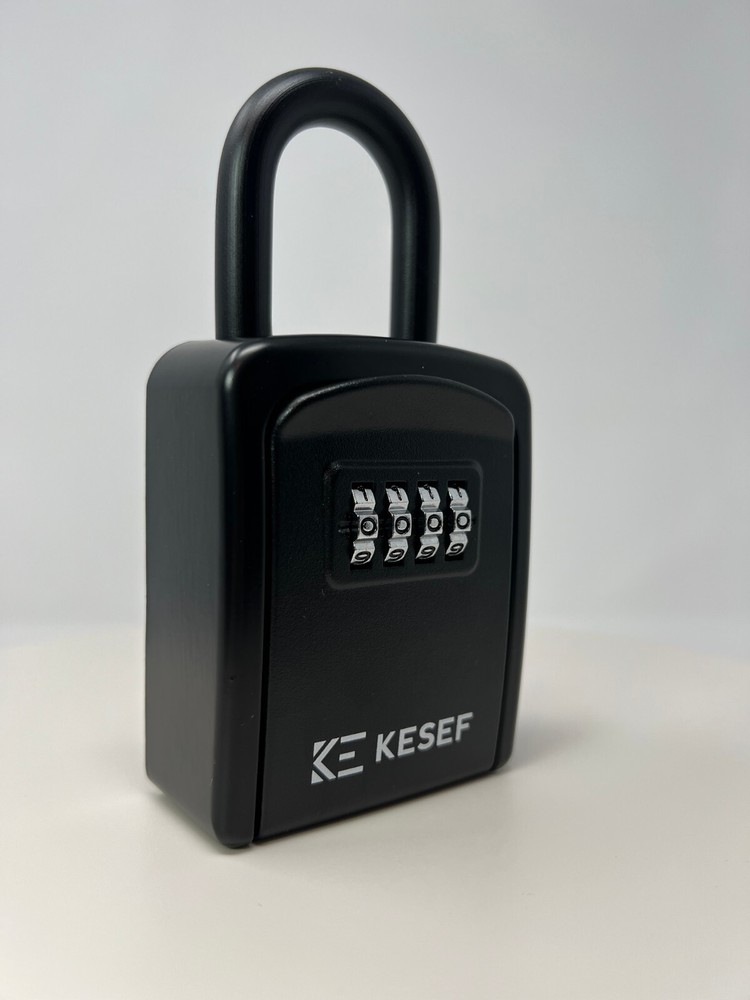 4 Digit Combination Security Lock Box Safe Large 5 Key Waterproof Black