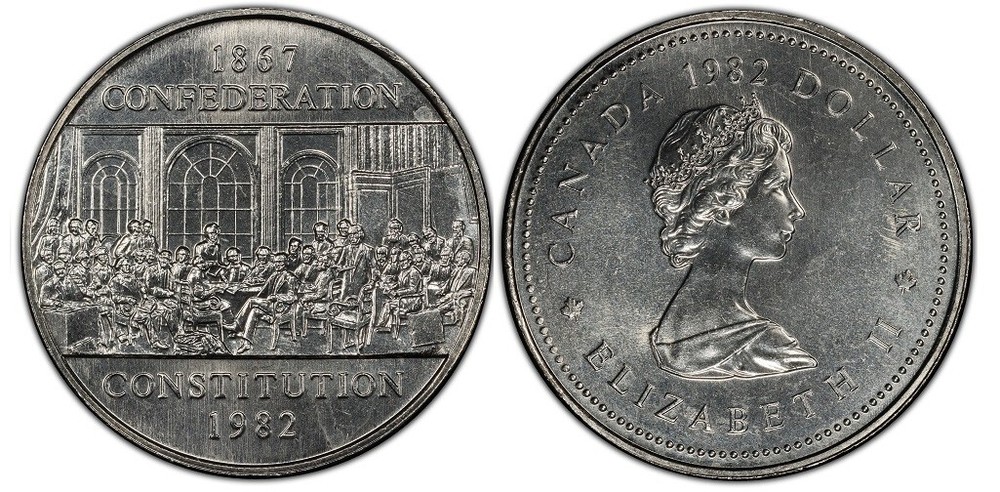 Canada 1982 Constitution 1867 Confederation BU UNC Uncirculated Dollar!!