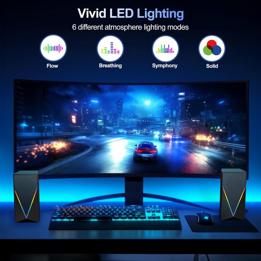 Computer Speaker Amplifier System Set Desktop Multimedia Speakers for Laptop Pc