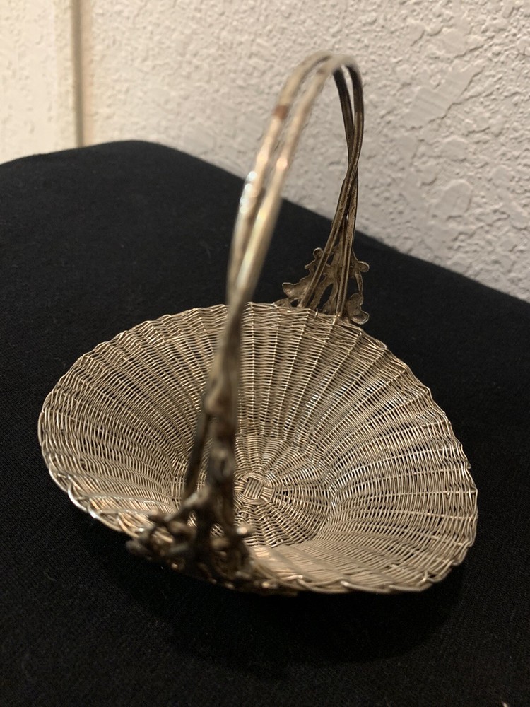 Chinese Antique Stering Silver Basket With Mark