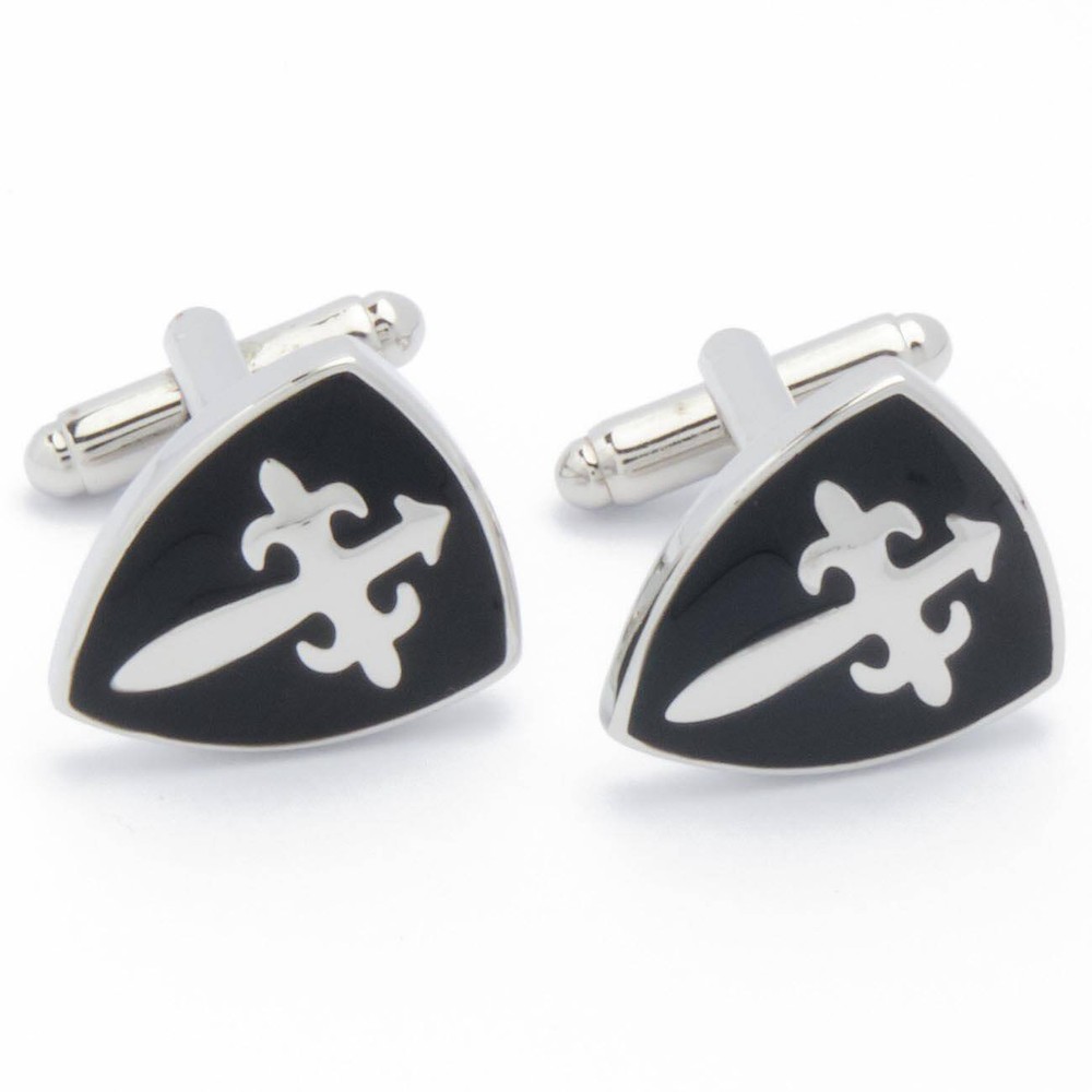 Cufflinks - Shield Black Triangle