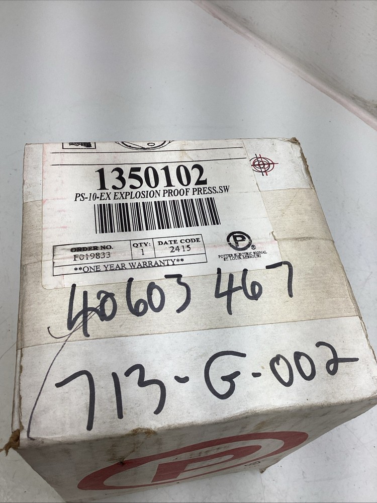 Potter PS10-EX Explosion Proof Pressure Switch NIB SEALED