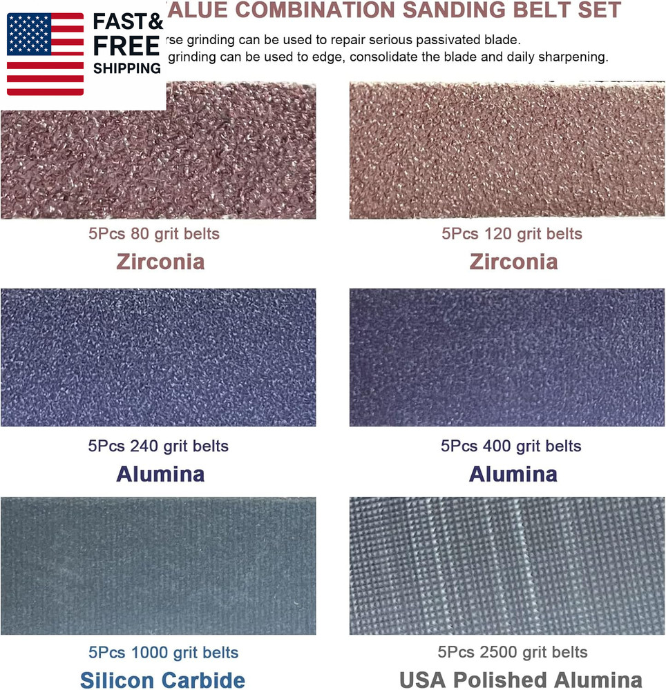 30 Pcs 1/2" X 12" Replacement Sharpening Belt Kit for Official Work Sharp Knife