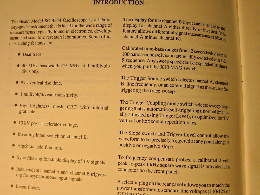 Heath 4554 40Mhz Oscilloscope