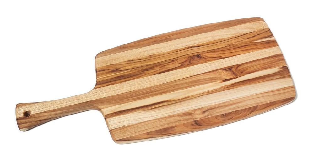 Teak 18" Paddleboard w/Leather Tie, Beveled Edges