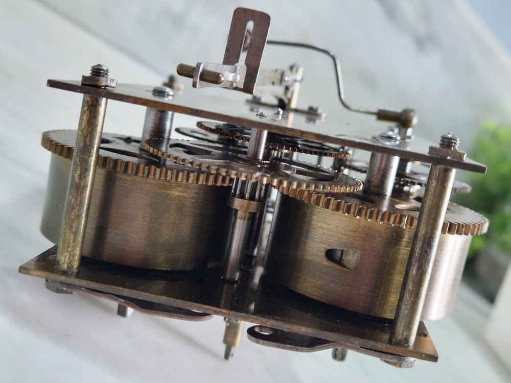 Antique Gustav Becker Clock Movement And Pendulum Gong Ect