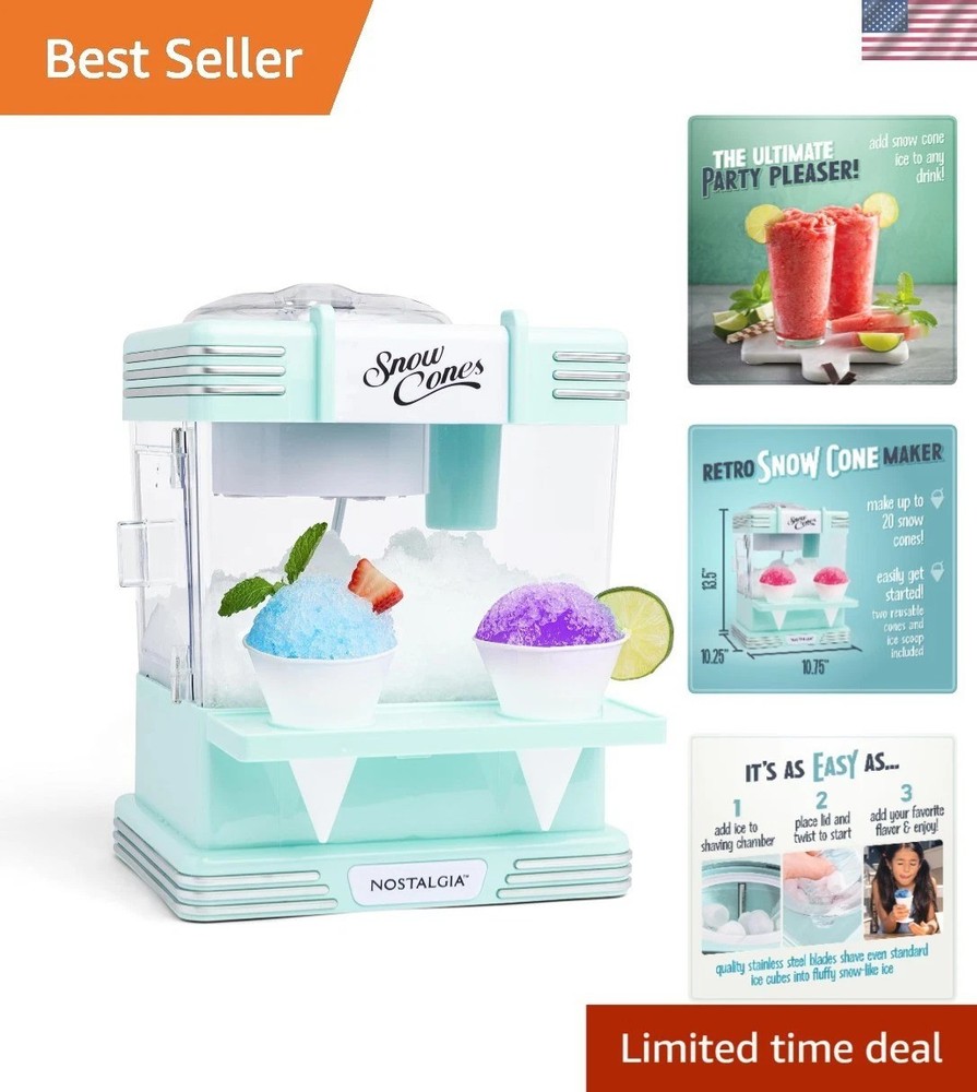 Shaved Ice Machine - Make 20 Delicious Snow Cones, Includes Cups & Scoop