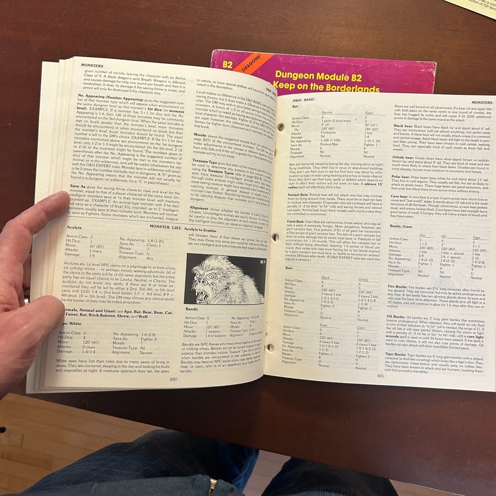 Lot Dungeons & Dragons Basic Rule Book #2014 TSR 1981 & Dungeon Module B2 #9034