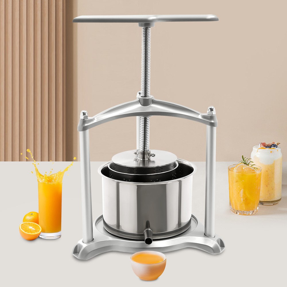 Fruit Wine Press, 0.8Gal Wine Press, 3L Fruit Cider Grinder w/Dual Stainless