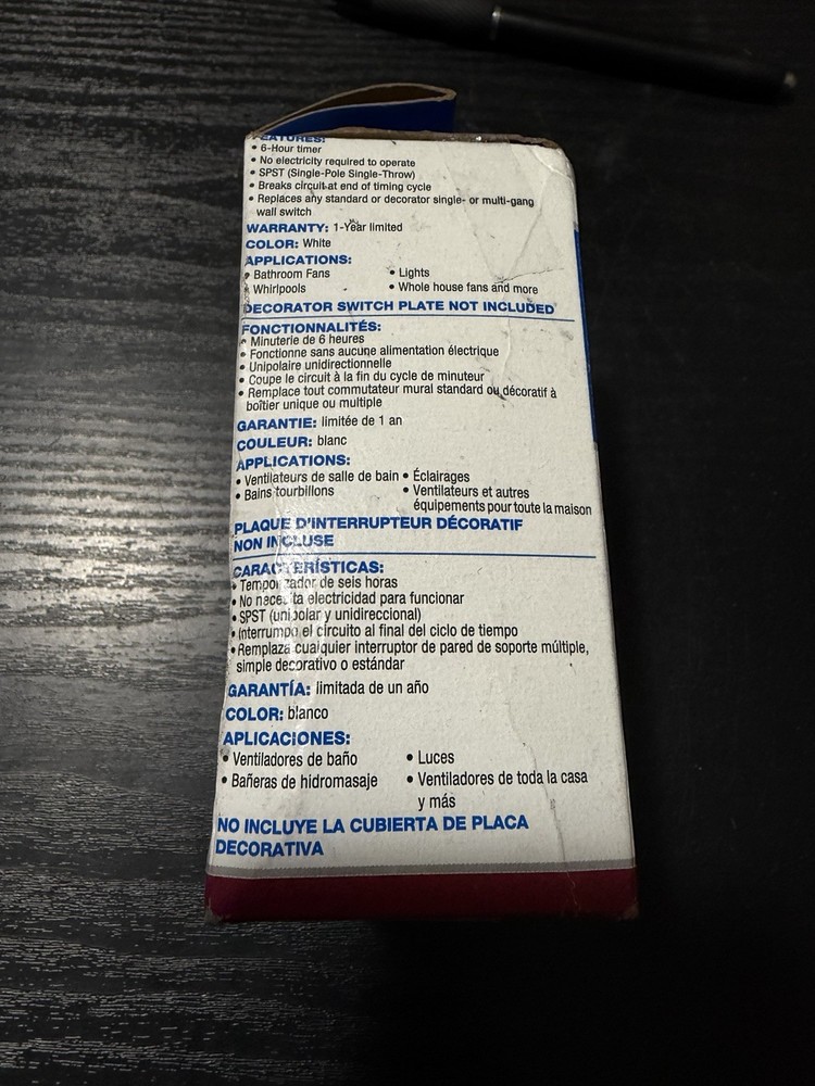 Intermatic FD6HW Spring Loaded Auto-Off Wall Timer For Lights And Fans Switch