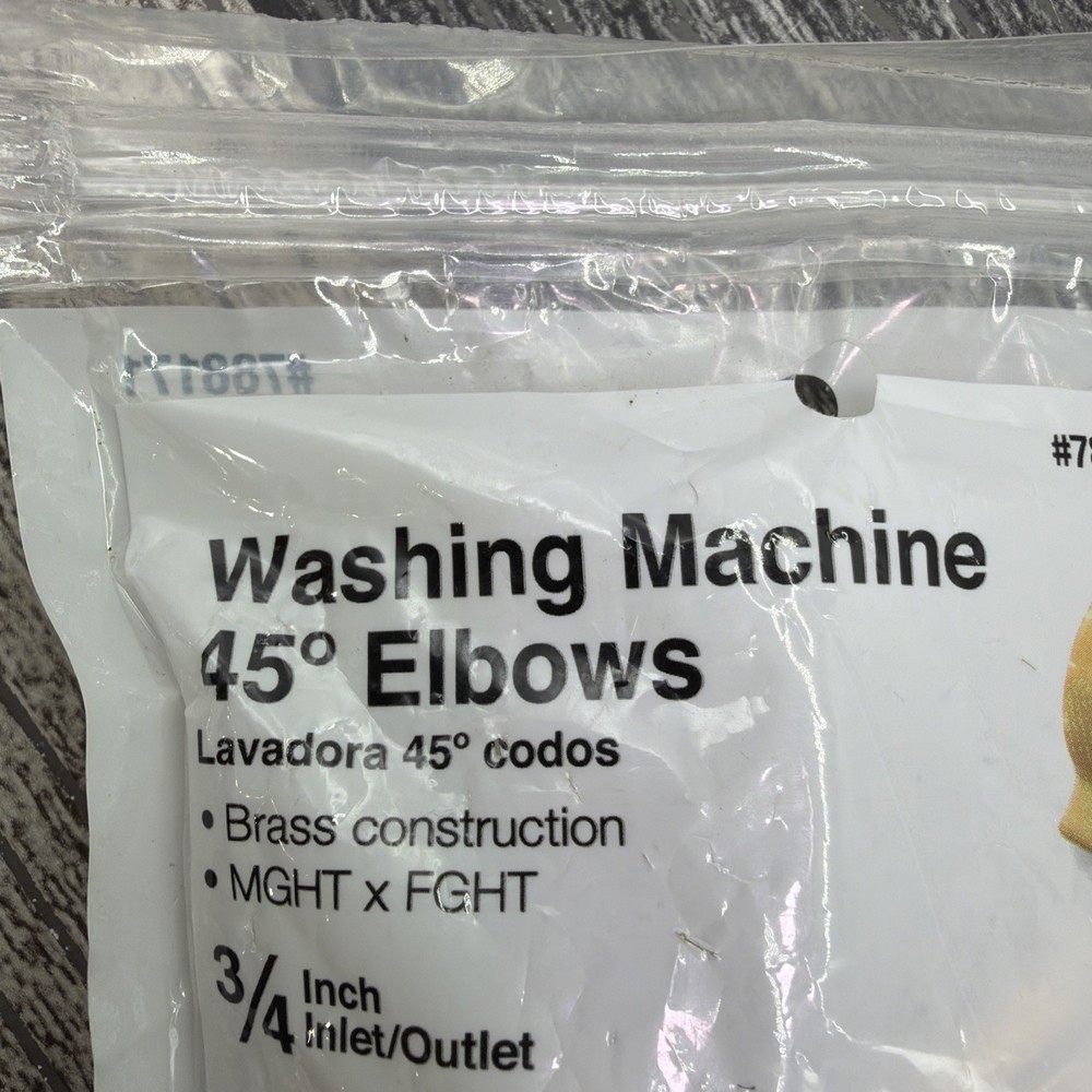 45 degrees WASHING MACHINE ELBOWS (2 pack) NEW. {DD}