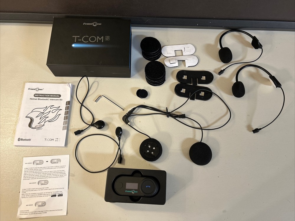 Freed Conn Motorcycle Helmet Bluetooth Intercom Lot T-COM VB SC ~UNTESTED~